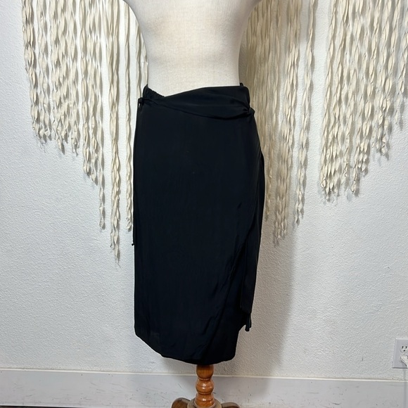 Humanoid Black Faux Wrap Mini Skirt Size Small - Picture 1 of 6